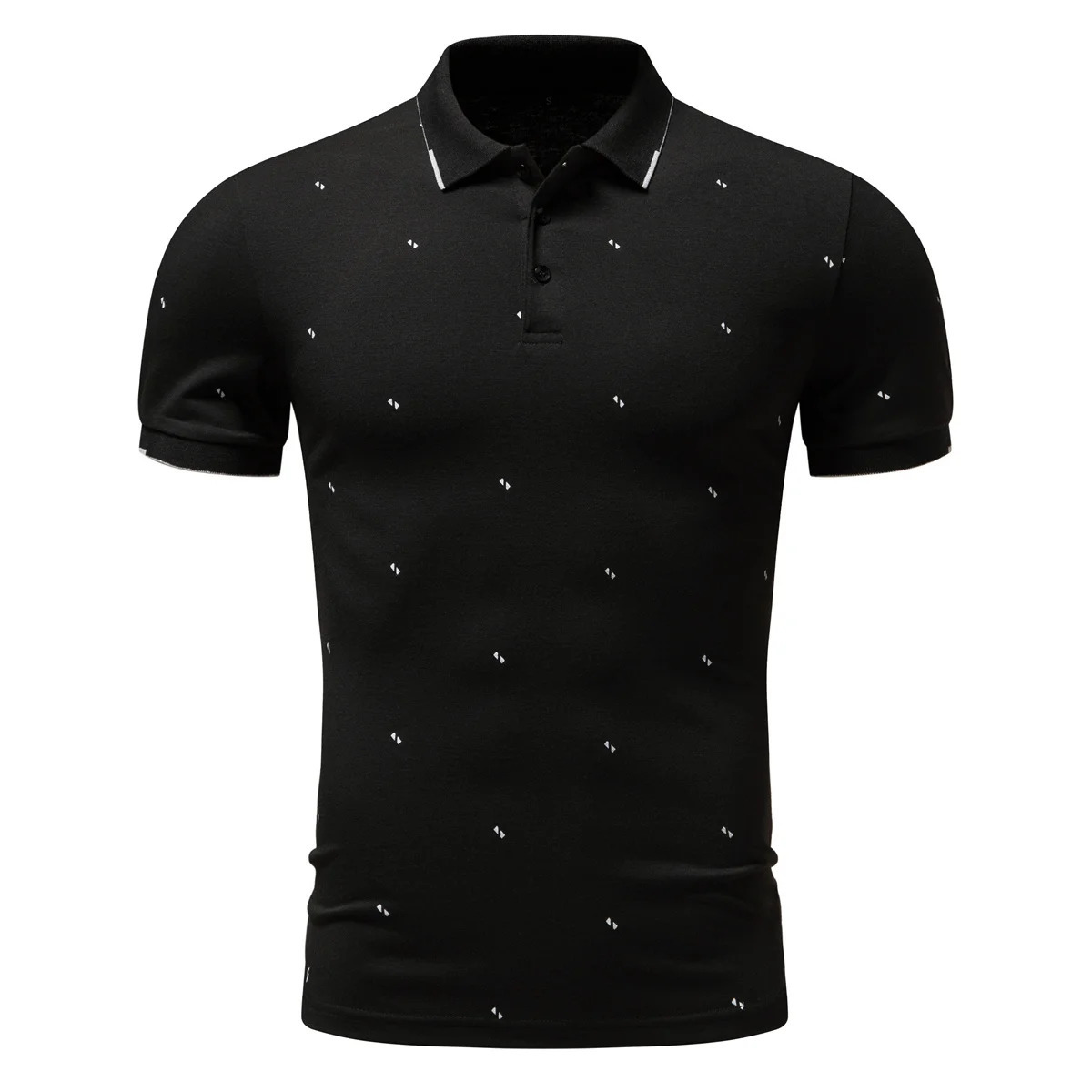 Summer casual printed short sleeved polo shirt highquality micro elastic breathable Tshirt 250409