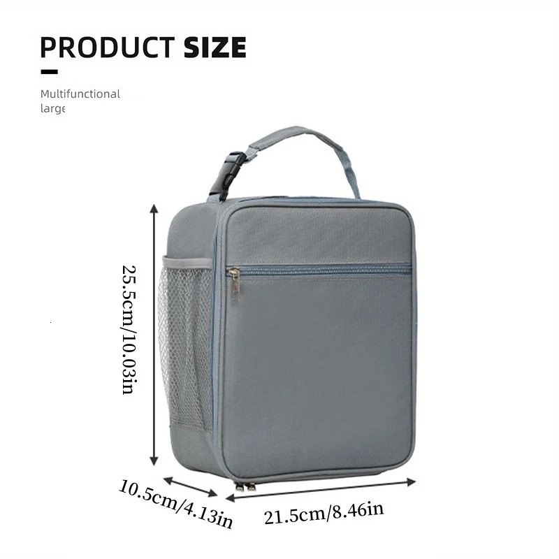large capacity insulated lunch bag aluminum foil thick waterproof portable box suitable for student office workers 250408