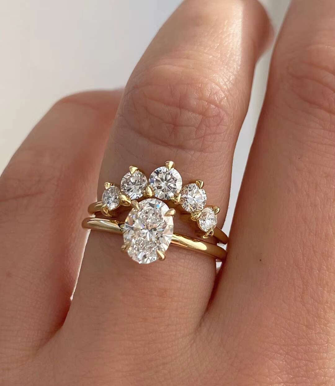 Eternity Rings Full Setting Moissanite 14k Gold Engagement Bands Stackable 2ct Diamond Solitaire Wedding Ring