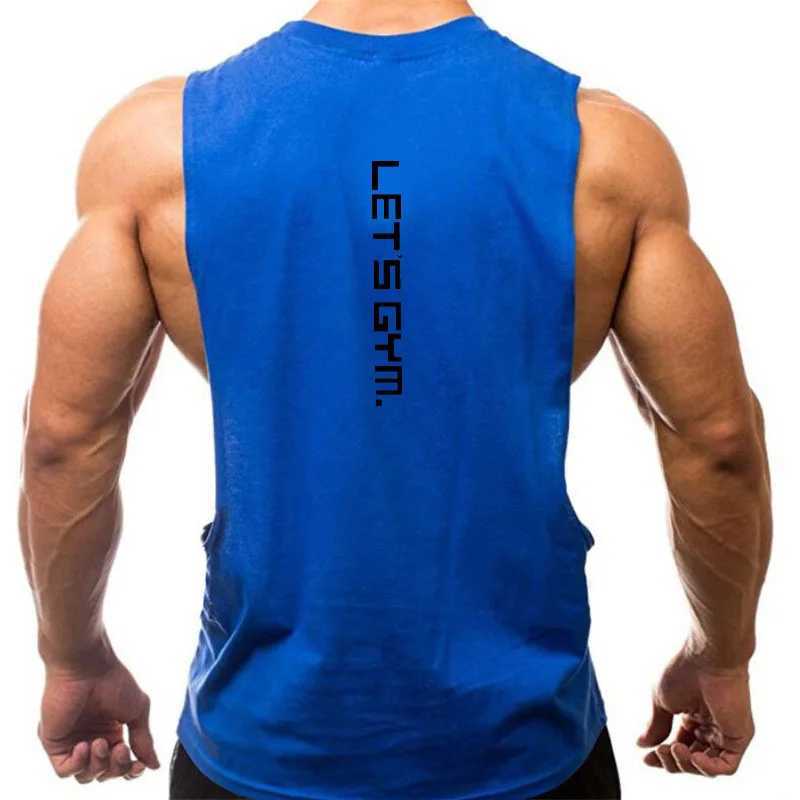 Brand Just Gym Clothing Fitness Mens Side Scissors T-shirts Dropped Armholes Fitness Tank Top Sleeveless Tank TopXJ250409