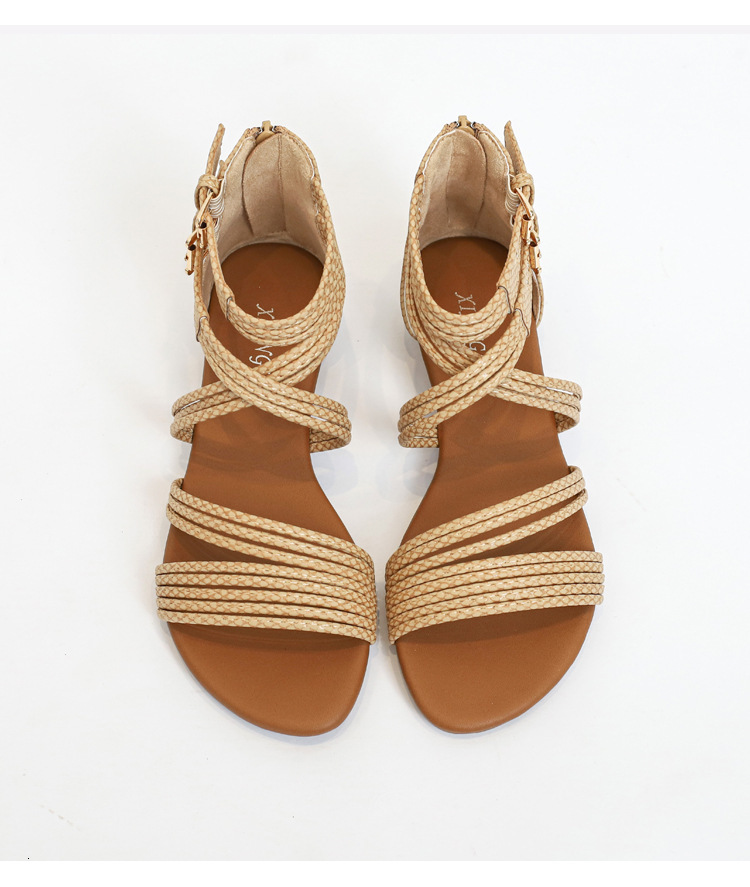 2025 Summer New Slope Heel Sandals Open toed Women's Shoes Thick Soft Bottom Designer Fashion Cross Roman Cool Boots