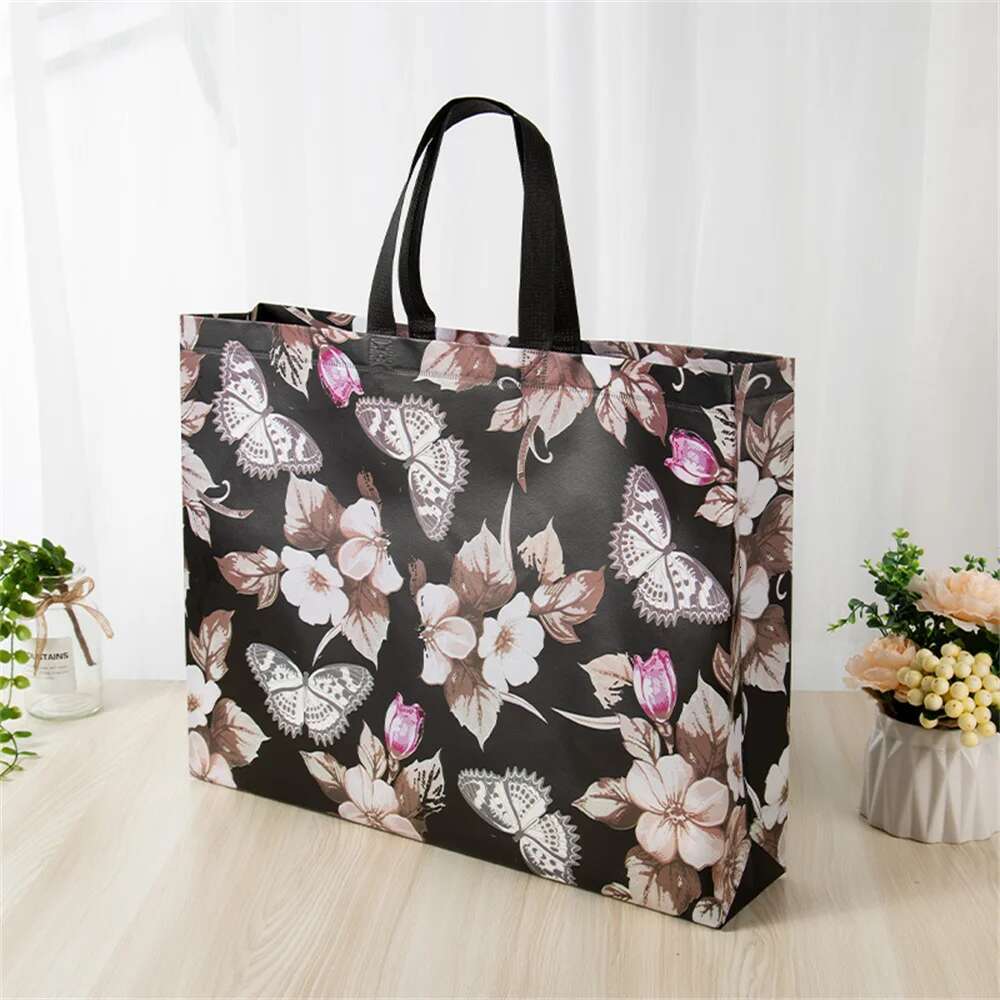 Wer Print Grocery Non-Woven Fabric Eco Travel Takeaway Storage Folding Bag Reusable Shopping Pouch