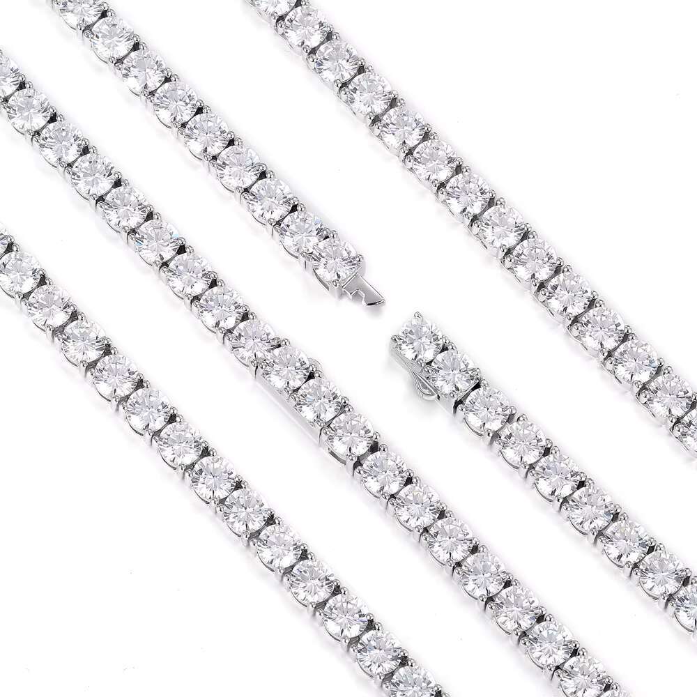 Wholesale Custom Chain Tennis Necklace 925 Sterling Silver GRA Moissanite Lab Diamond Hip Hop Tennis Necklace for Men
