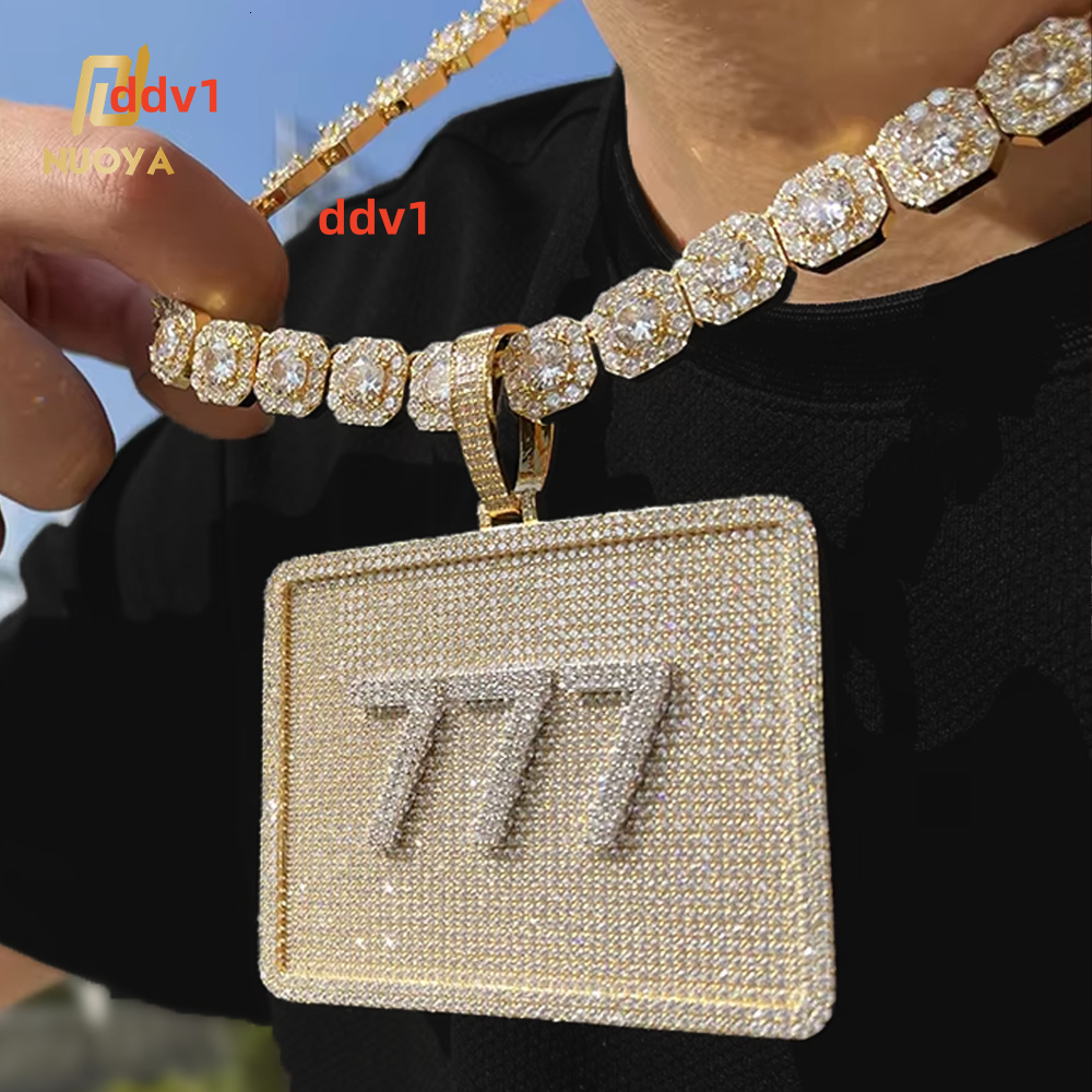 NUOYA Custom Hip Hop Jewelry 18K Gold Plated Iced Out Bing Moissanite Fashion Pendant Customizable