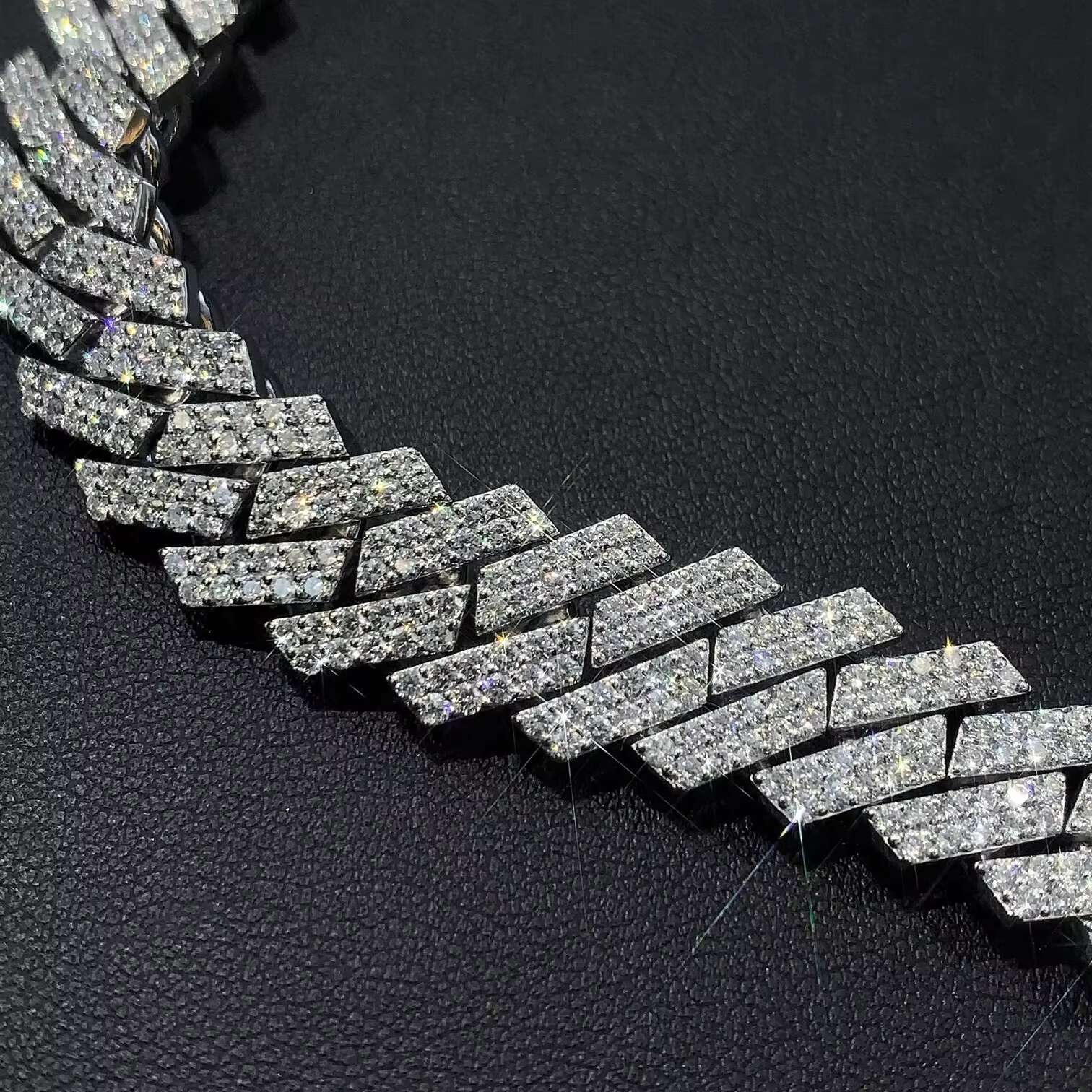 Custom Mens Jewelry 18K/10K Gold Cuban Link Bracelet CVD/HPHT Lab Diamond Chain for Men 14K Cuban Set Engraving