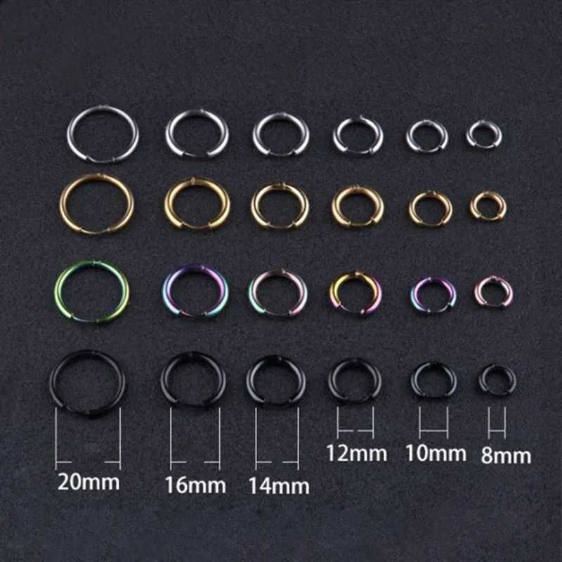 8/10/12/14/16/18/20mm Stainless Steel Huggie Hoop Earrings for Women Men Z250408