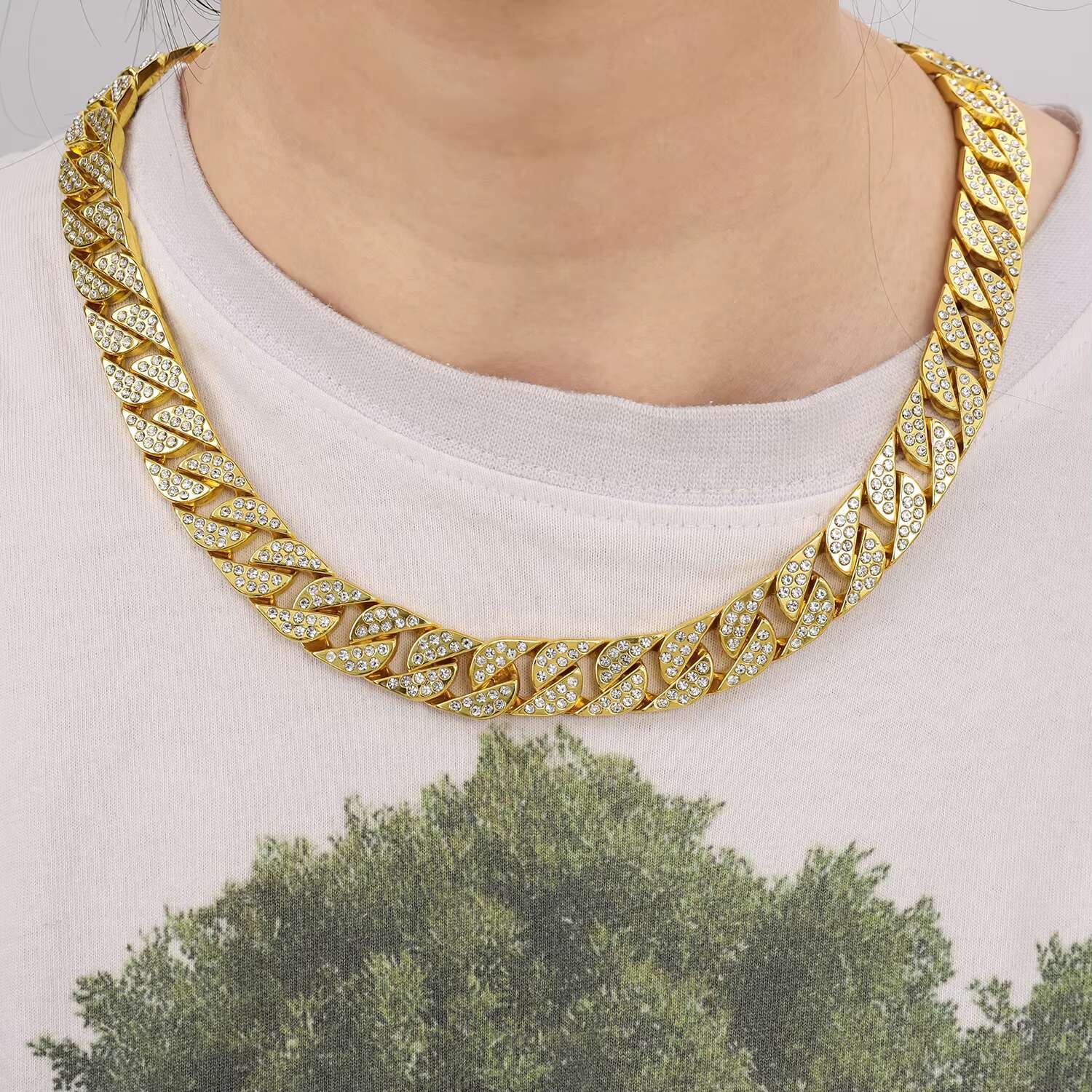 designer collar Cuban alloy chain dog necklace gold and sier bio colored pet accessory accessories