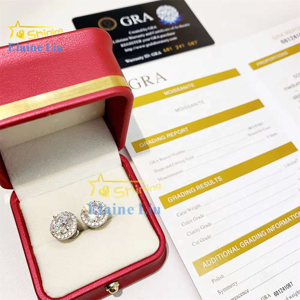 Pass Diamond Tester Hot Selling Custom Sterling Silver Fine Jewelry Diamond Vvs Moissanite Earrings for Women