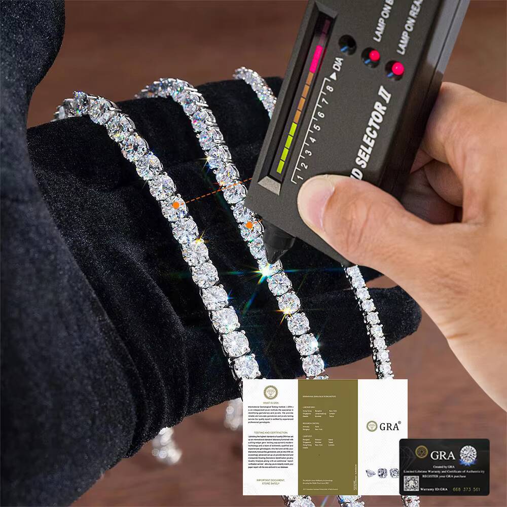 Valentines Gift Moissanite Tennis 925 Silver Wedding Bridal Prom Birthday Women Girls Jewelry VVS Lab-Grown Moissanite Bracelet