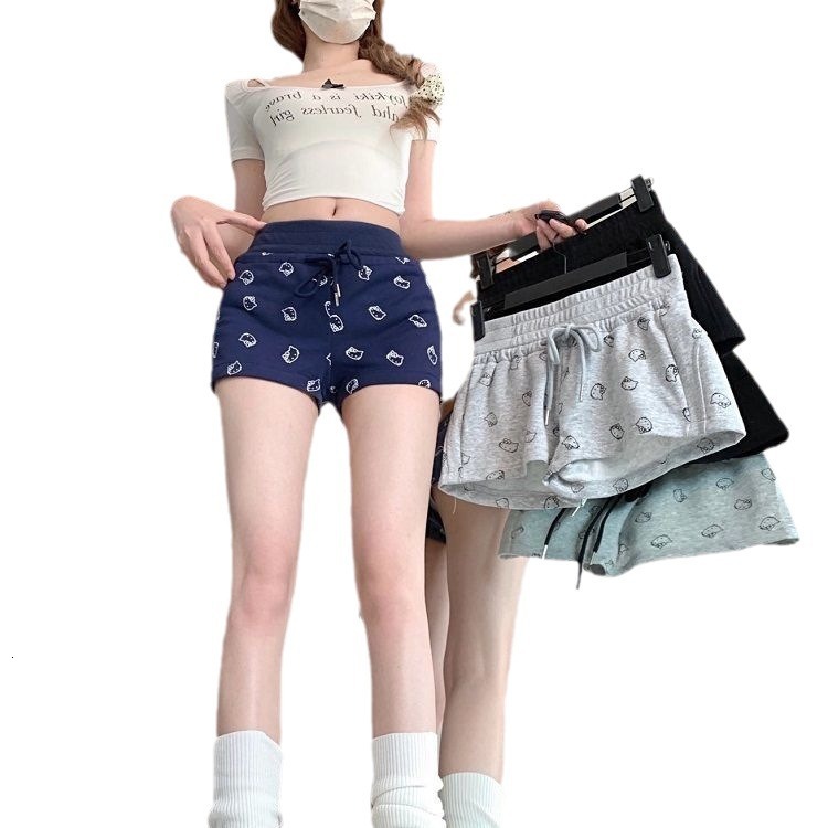 2025S Women s Designer Shorts Hot Girl Black Wide Hot Pants Summer High Waist Straight Tube A line Casual Slimming Sports Hot Pants Beach Pants