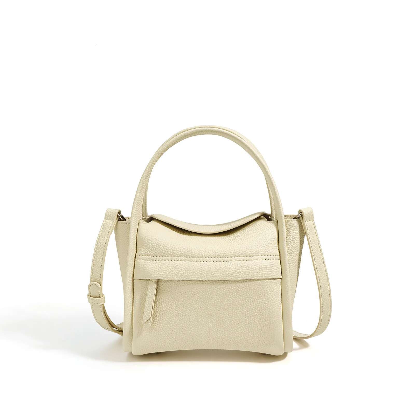 Cute Shoe-Shaped Gold Ingot Real Leather Handbag Lichee Pattern Soft Women Shoulder Bag Fashion
