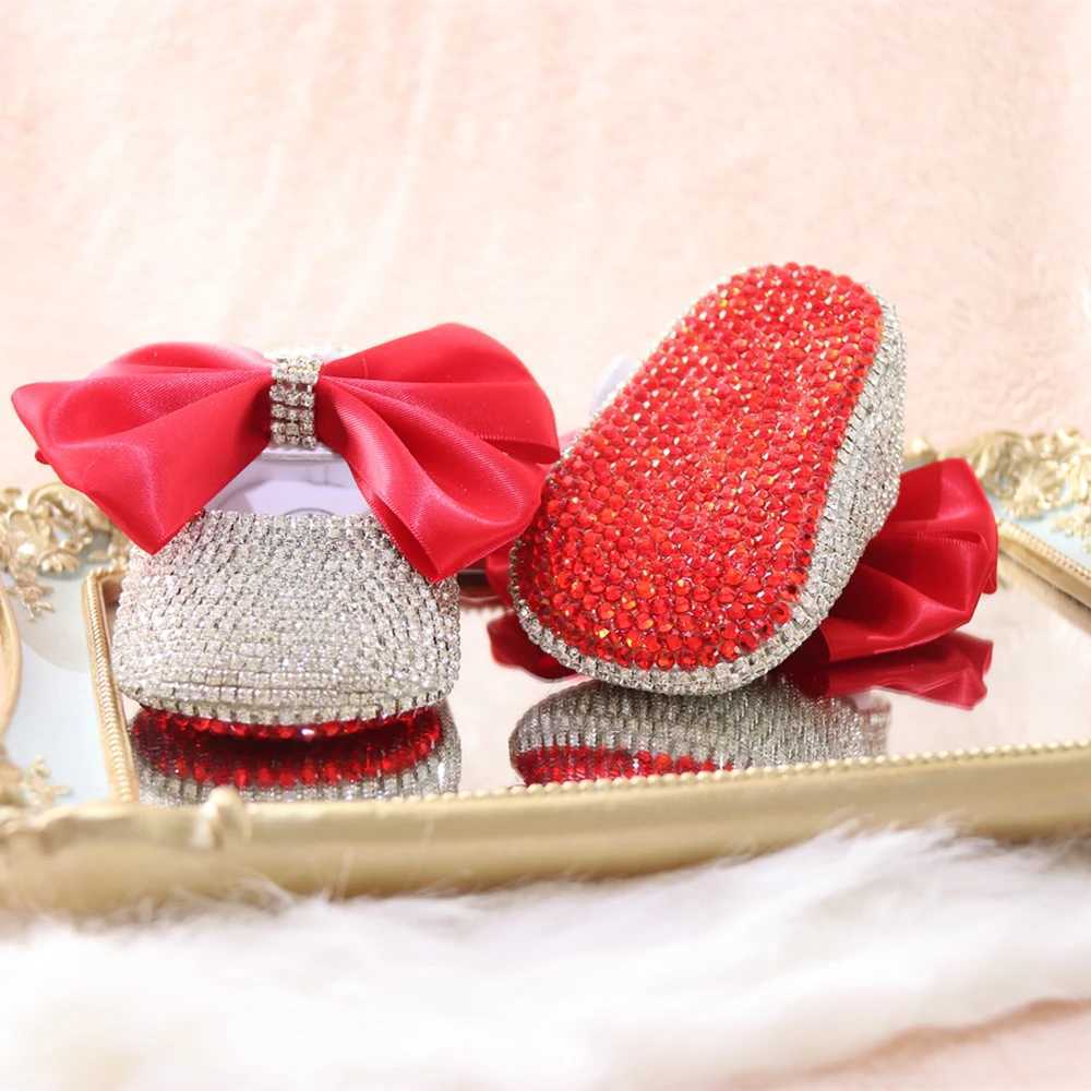 Dollbling Jewelry Rhinestone Festive Baby Girl Bling Red Bottom Kids Pretty Casual Skywalker Soft soled Cute Shoes X250409
