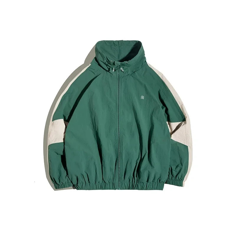 Maden casual detachable double zipper spliced jacket with an upright collar and loose fit suitable for mens spring autumn jackets 250409