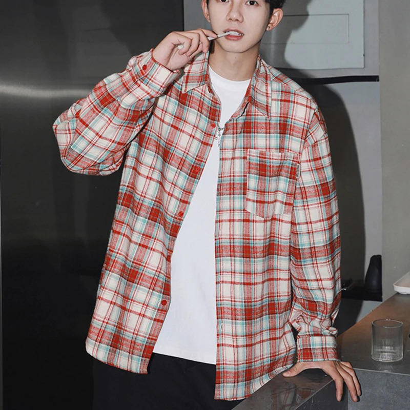 Japans Autumn Classic Plain Casual Loose Shirt South Koreas Y2K Street Clothing High end Fashion Collar Pocket Top Aesthetic Fashion 250408