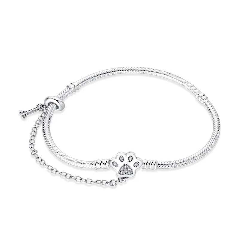 925 Sterling Silver Flower Shell Sun Moon Star Bracelet for Pan DIY Bracelet Ladies Jewelry GiftC250408