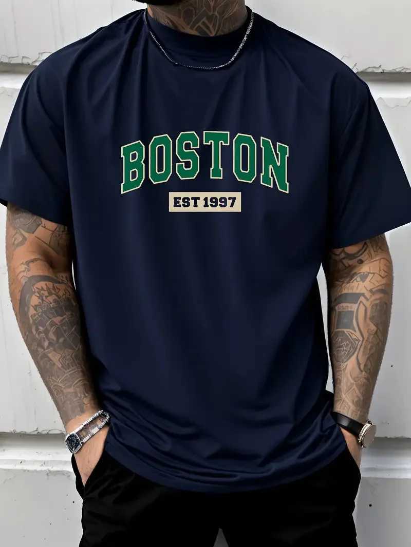 Japanese simple and fresh letter pattern summer short sleeved outdoor casual comfortable breathable mens short sleeved T-shirtXJ250409