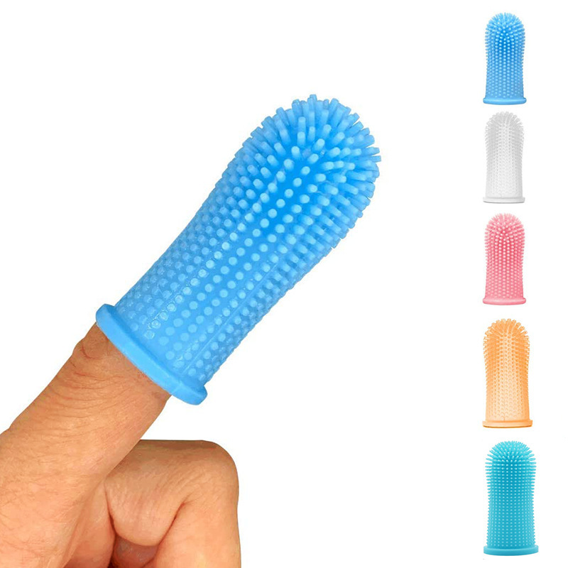 Silicone Pet Toothbrush Puppy Oral Cleaning tool Dog Finger Toothbrush Preventing Calculus Bad Breath Care Dog and Cat Finger Brush