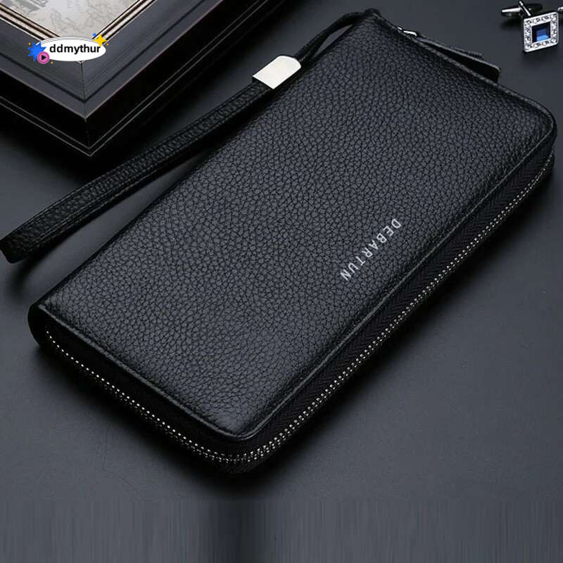 New Color Mens Long Wallet for Men RFID Blocking Clutch Organizer Zipper Leather Business ID Credit Card Holder Purse ddmythur