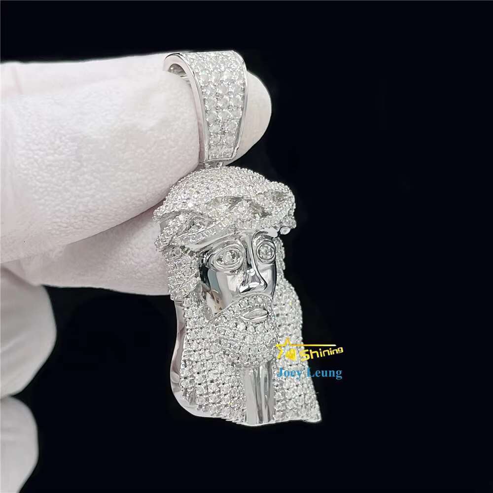 925 Sterling Silver VVS Diamond Mossinate Luxury Iced Out Jewelry Jesus Custom 3D Pendant