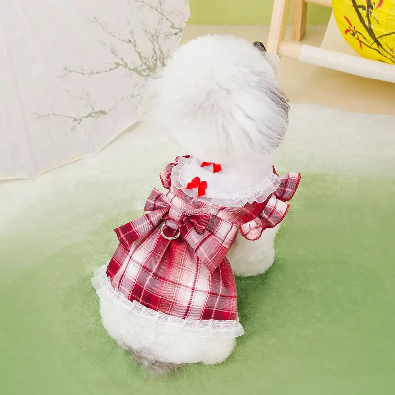 1 piece of Traction Academy style dog outfit Pomeranian Yorkshire Teddy Malta summer cute cat skin blue red thin cat suit 250409