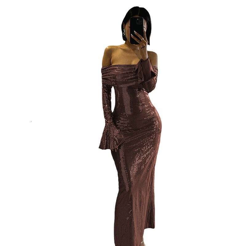 Fashion Women's New Sexy Bodycon Elegant Off-Shoulder Holiday Party Gown Long Night club dress for SEXY DRESSES FOR WOMEN 2025