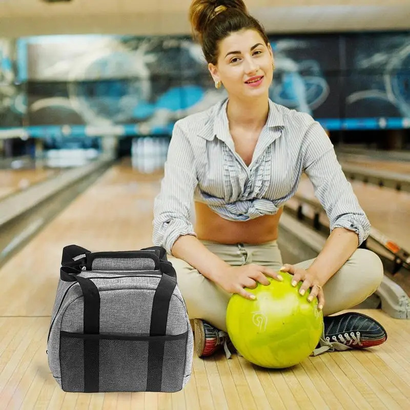 Bowling bag Oxford cloth container portable single bowling tote bag outdoor bowling equipment with cushion stand 250409