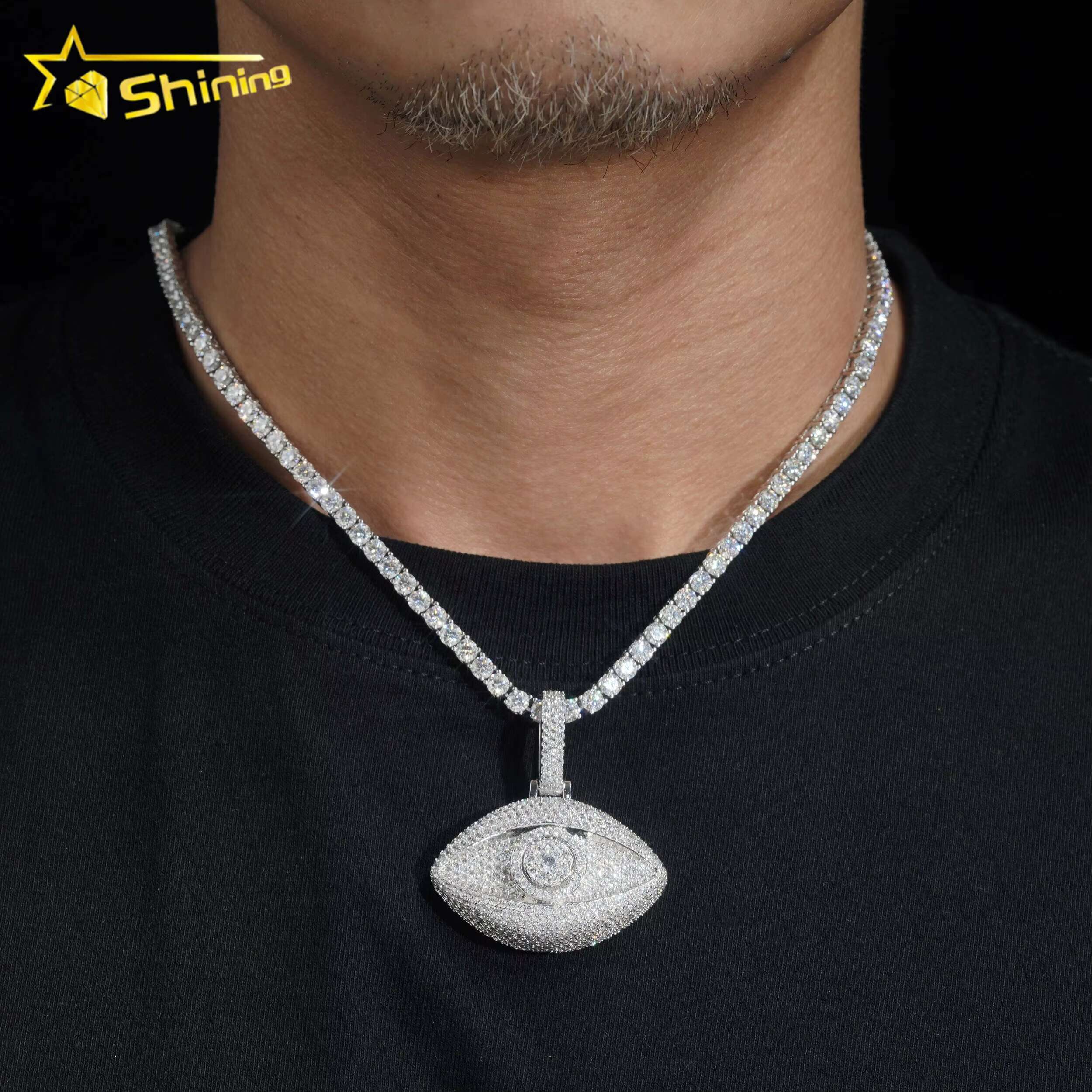 Pass Diamond Tester GRA Certificate 925 Sterling Silver Hip Hop 3D Eye VVS Moissanite Pendant