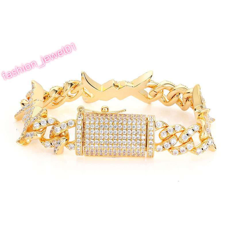 Fashion Silver Cuban Link Chain Bracelet Custom Iced Out Bracelet for Women