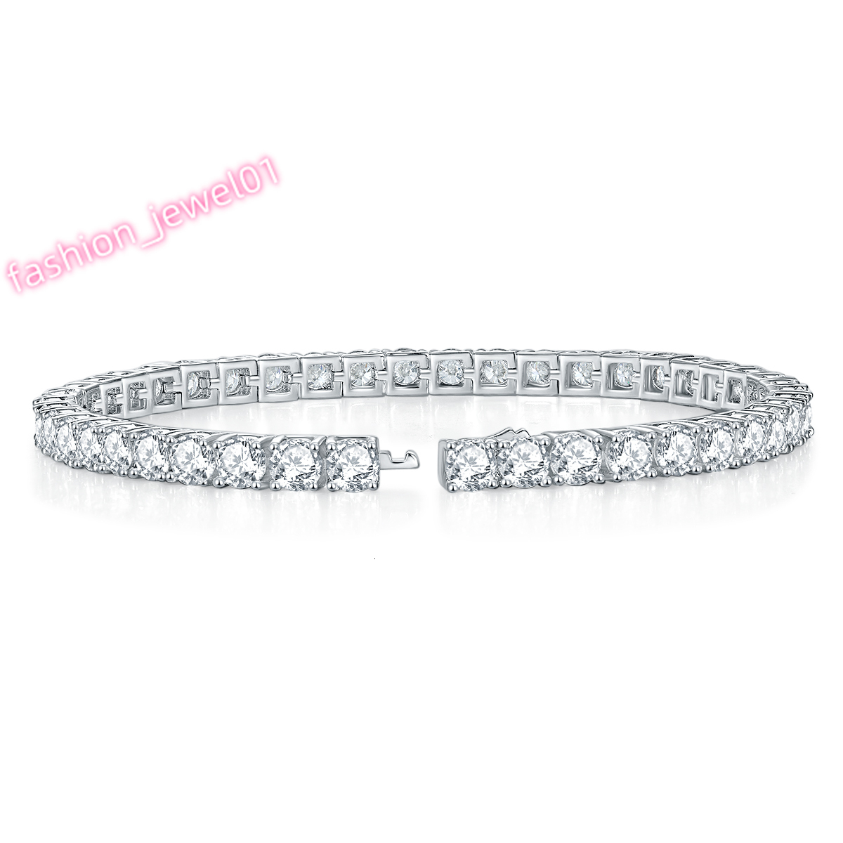 4mm MoissaniteTennis Bracelet 14k Gold Plated S925 Sterling Silver 4mm Iced Out Moissanite Diamond Tennis Bracelet