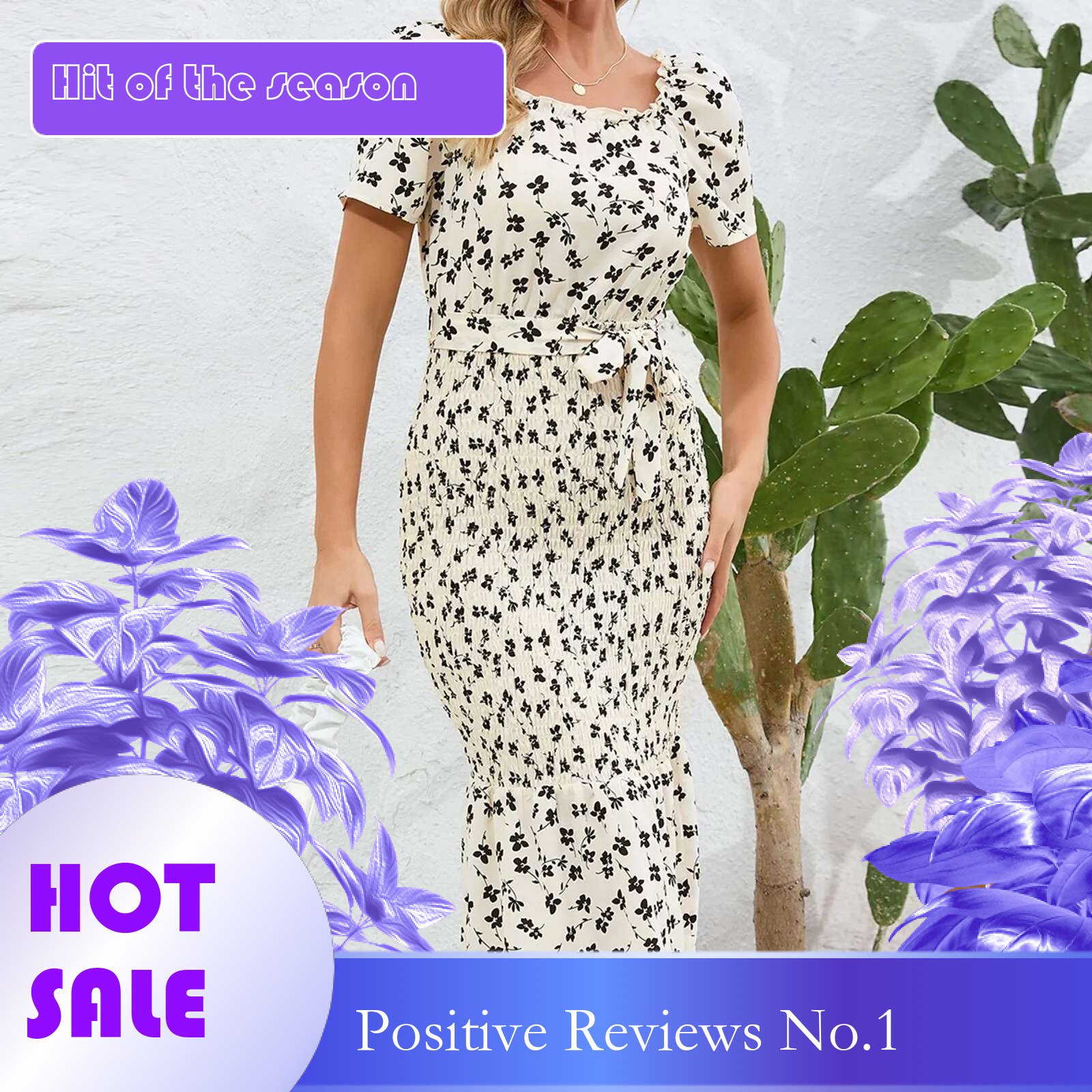 Dongdumaoyi Floral Print Dress Women Summer Short Sleeve Hip Wrap Lace Up Midi Dresses Female Elegant Fashion Ruffle Slim Sheath Vestidos