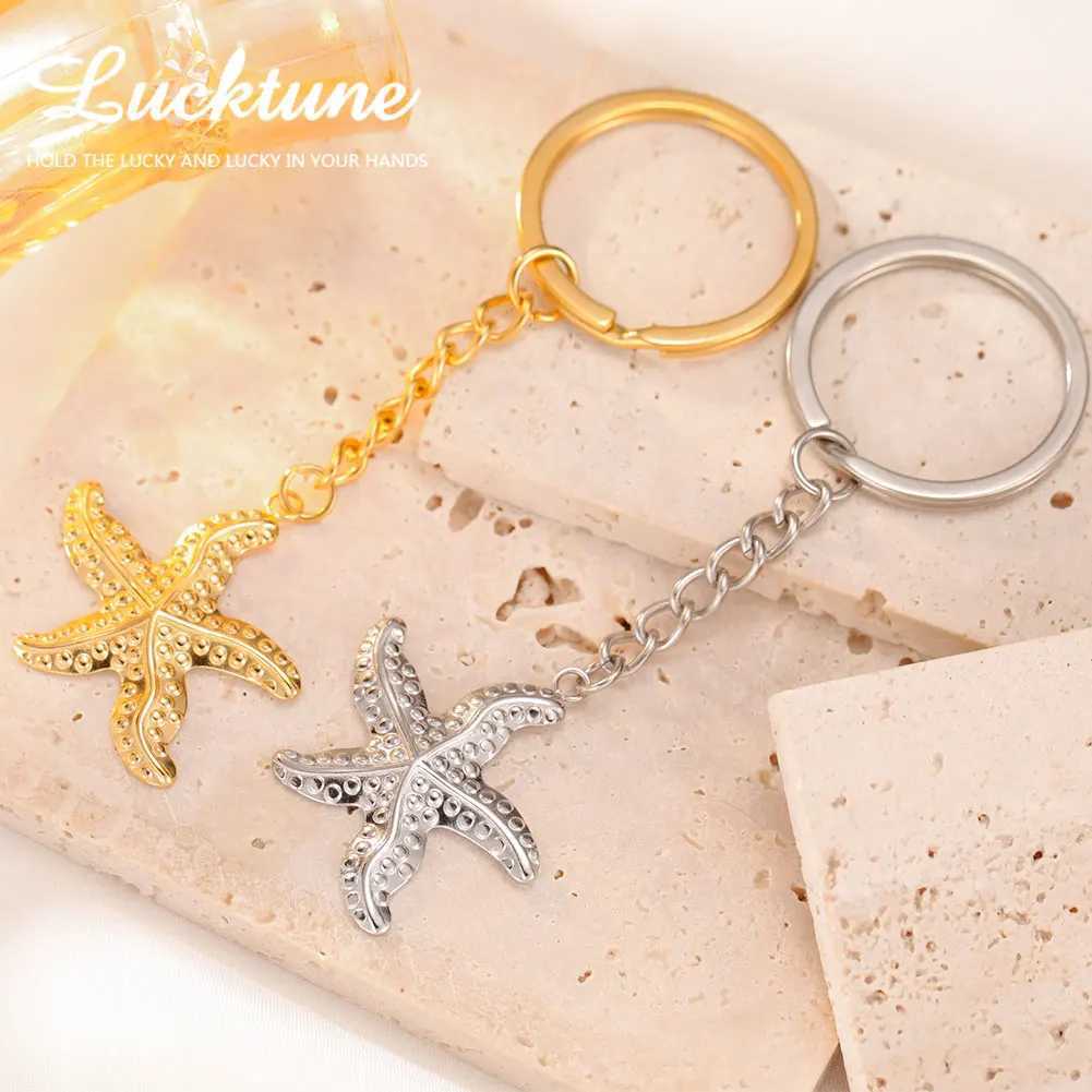 Lucktune Seastar Beach style keychain stainless steel starfish pendant car keychain suspension jewelry decoration giftXJ250409