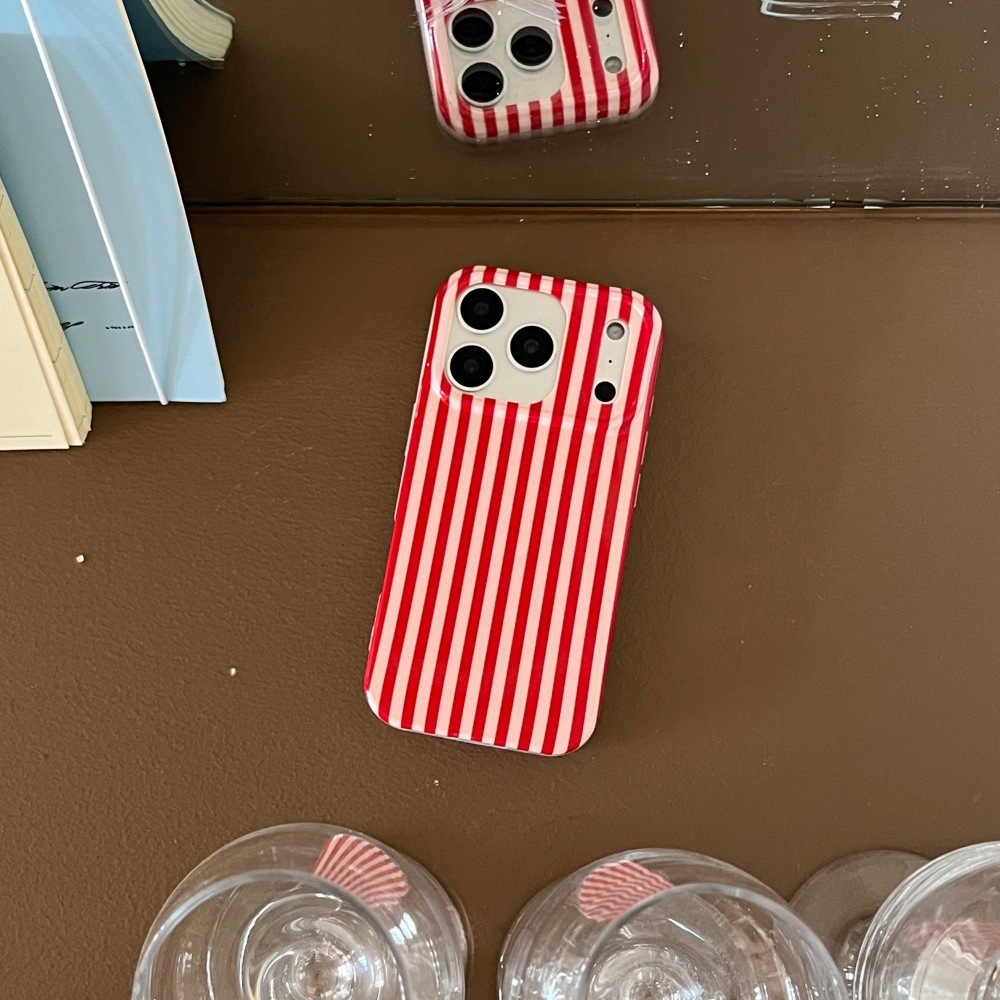 Solid Color Striped Phone Case Compatible with iPhone 17/16 Pro Max Simple Protective Cover iPhone 15/14 Pro