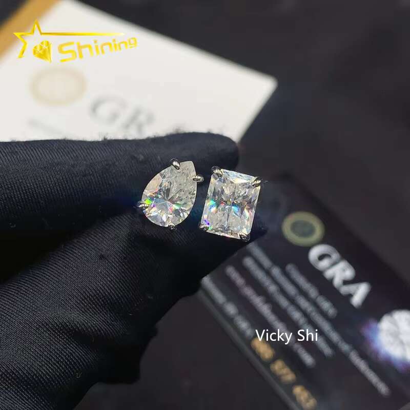 Fine Jewelry Rings Collection Women 925 Sterling Silver D VVS Moissanite Wedding Rings Customized Iced Out Diamond Ring Gifts