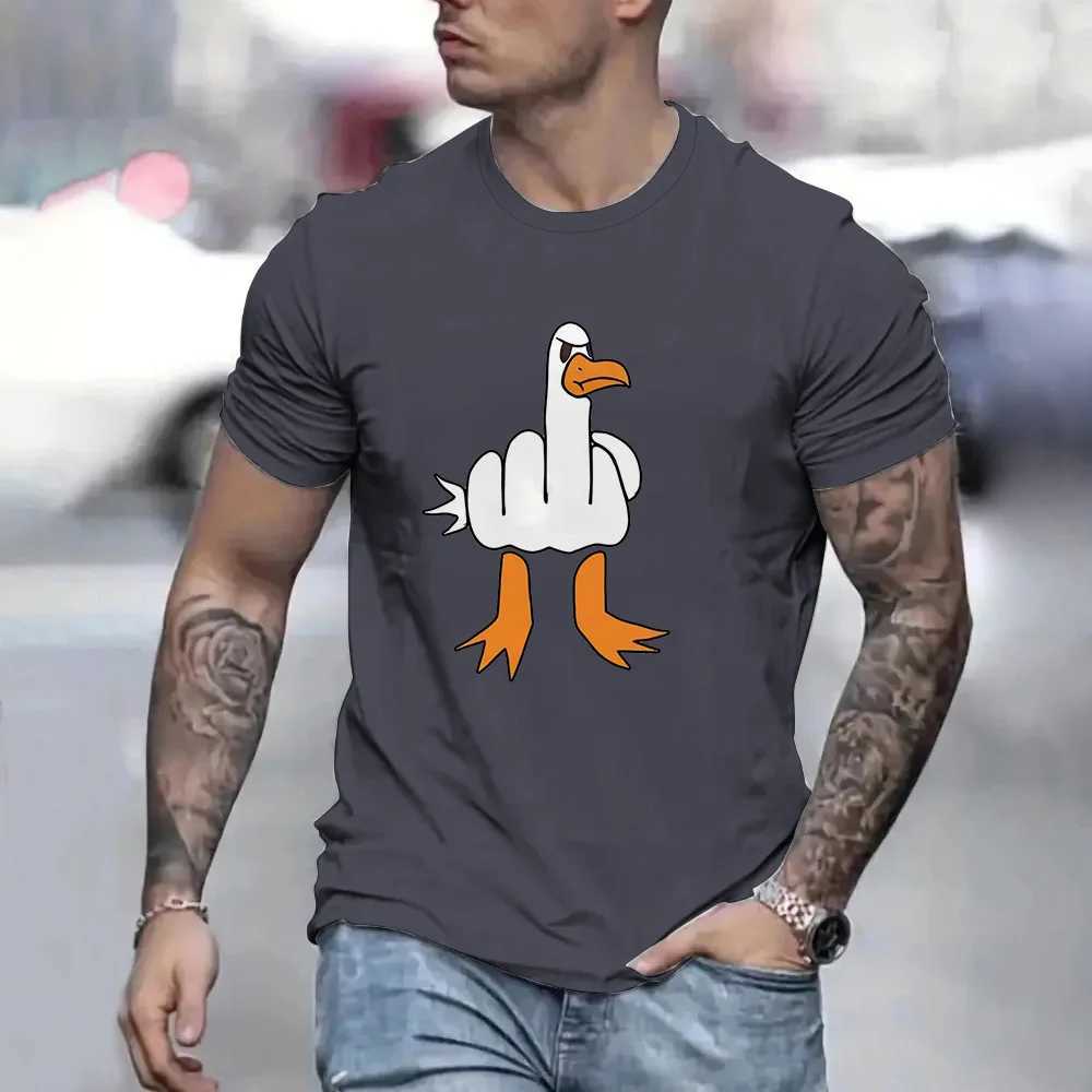 2024 mens fun and quirky graphic printed T-shirt top casual street short sleeved clothing oversized loose crew collar mens T-shirtXJ250409