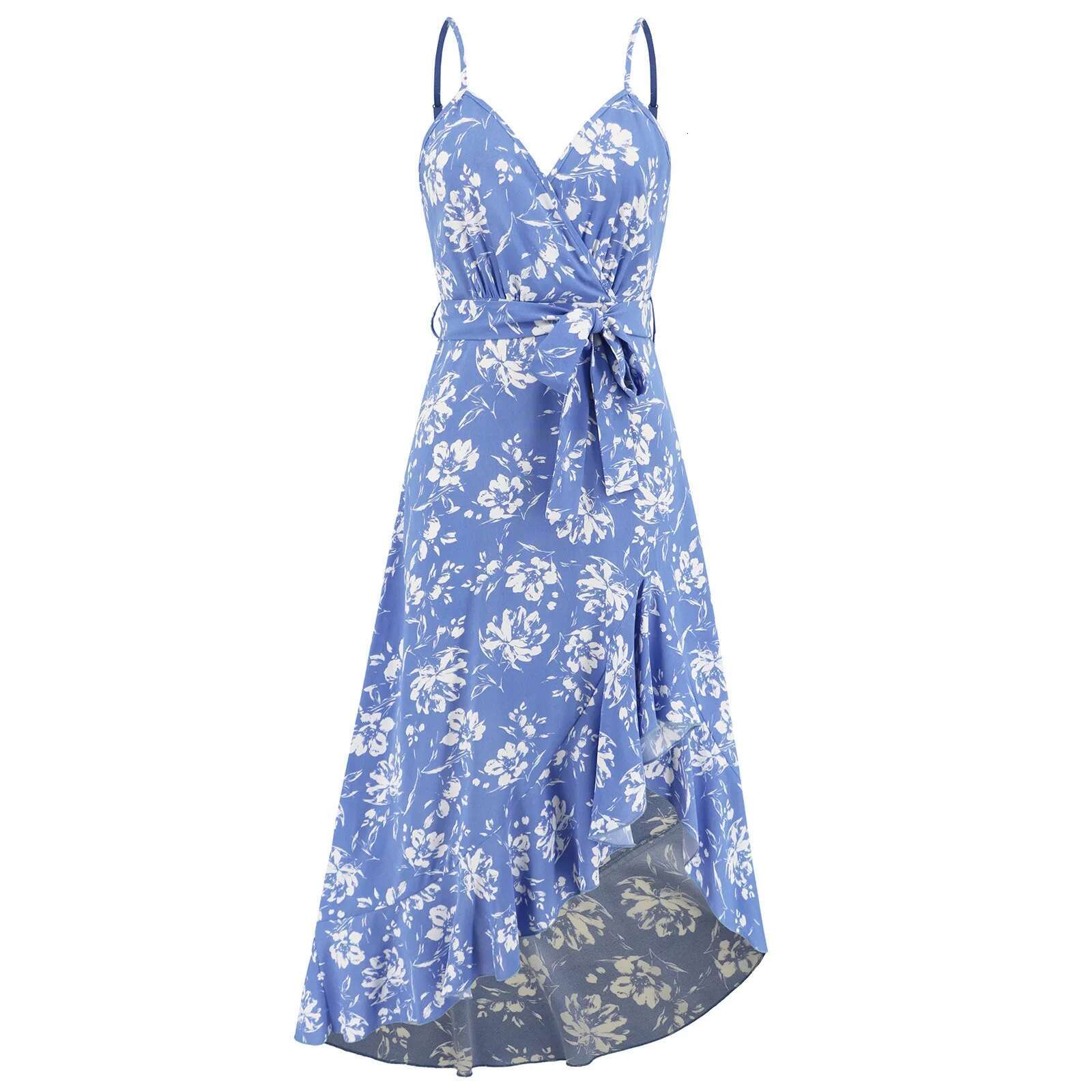 Dongdumaoyi Summer Beach Style Dress For Women Fashion Print Casual Bohemia Vacation Sleeveless Sundress S Sexy V Neck Dresses