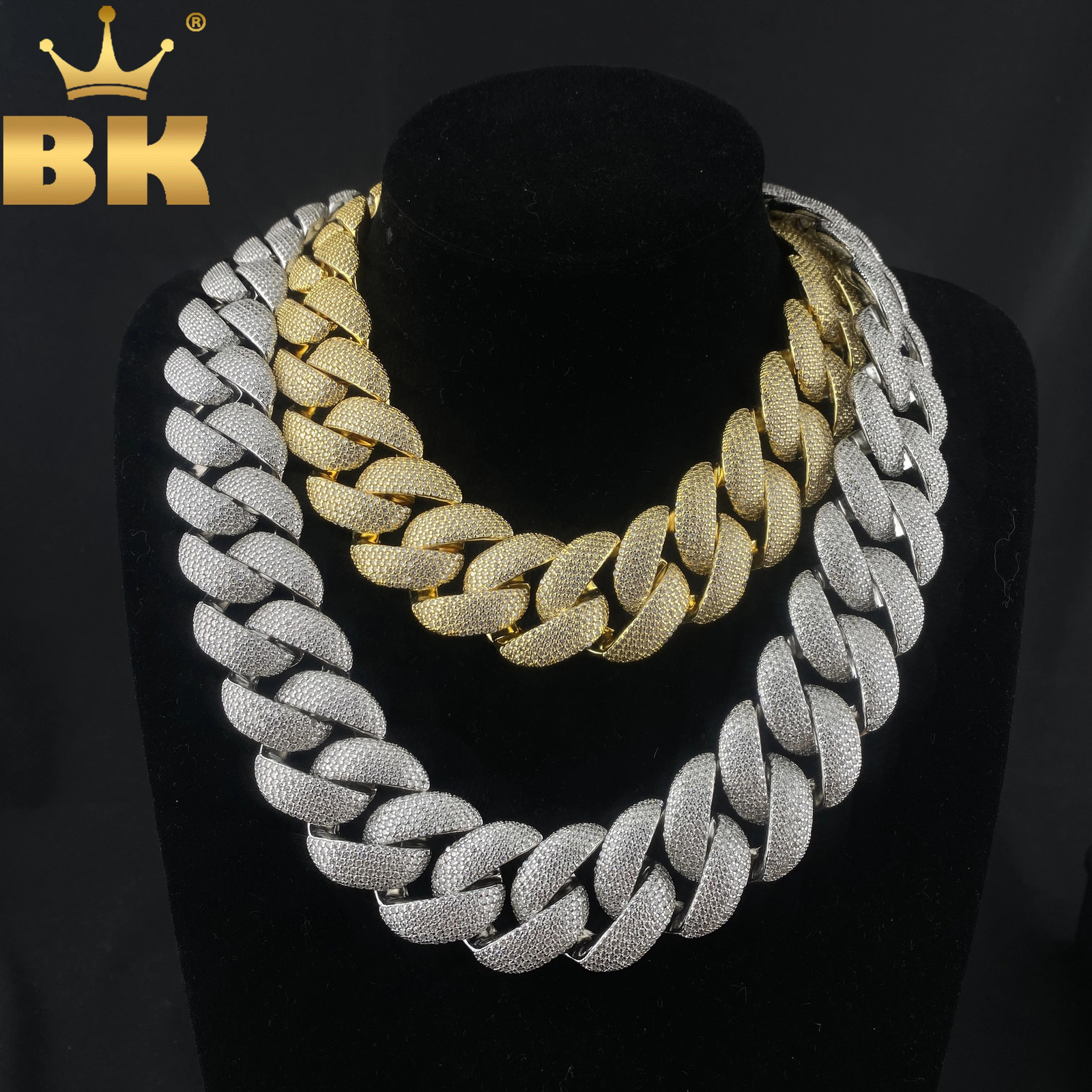 THE BLING KING 28mm Heavy Miami Cuban Necklace Micro Paved Out Cubic Zirconia Fashion HipHop Jewelry For Men 251107