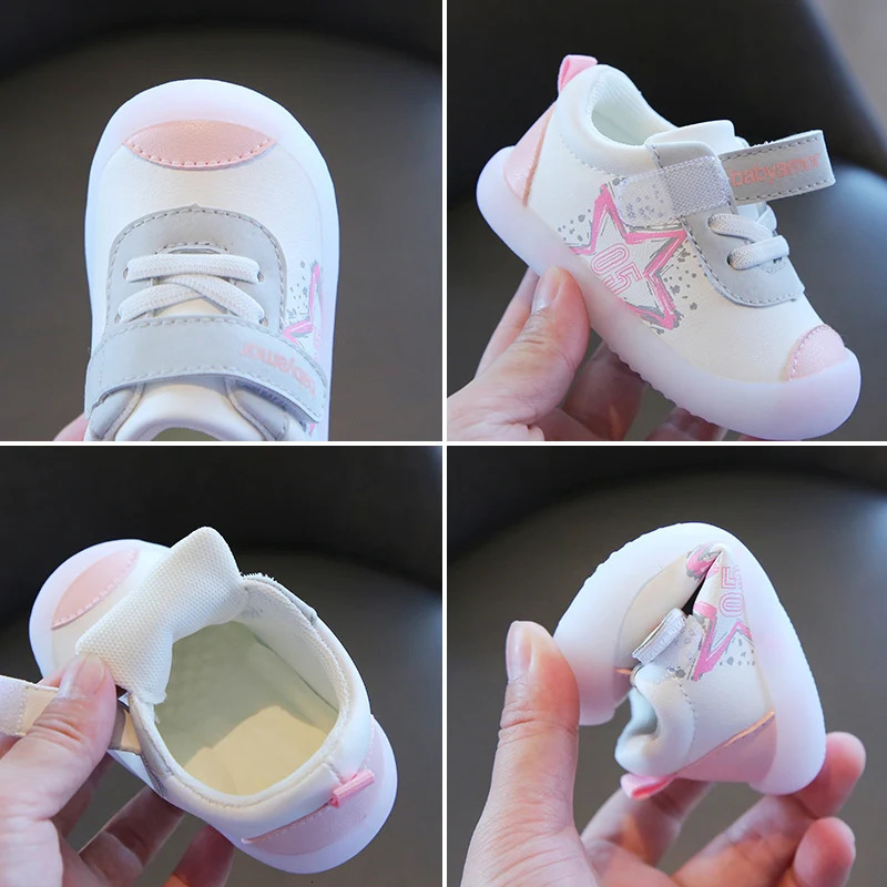 Baby boy girl star spring/summer childrens shoes waterproof rubber sole non slip indoor and outdoor casual sports shoes 250409