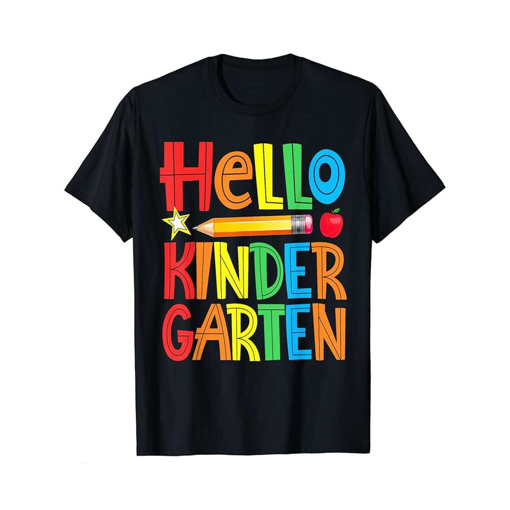 Designer T shirt Hello Kindergarten Back To School Class Of 2036 Grow with Me - 220g Tshits