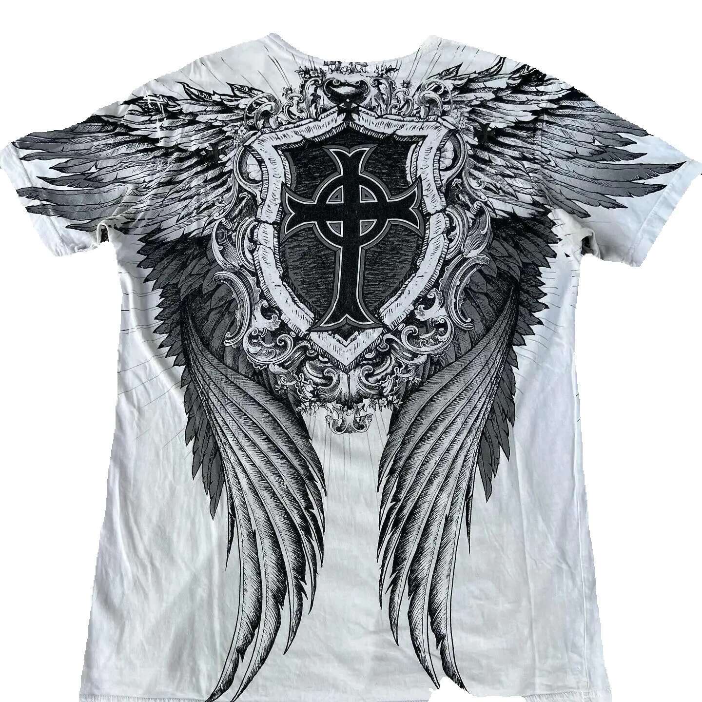 Xtreme Y2K New American Street Retro Gothic Skull Print Short Sleeve Men's Hip Hop Haruku Punk Oversized Cotton Blanket T-shirt