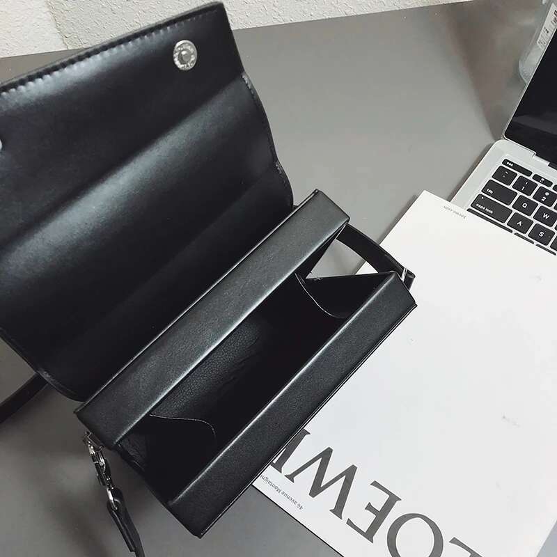Vintage Fashion Interlock Series Lock Box High End Commuting Single PU Unisex Shoulder Slant Cross Underarm Bag