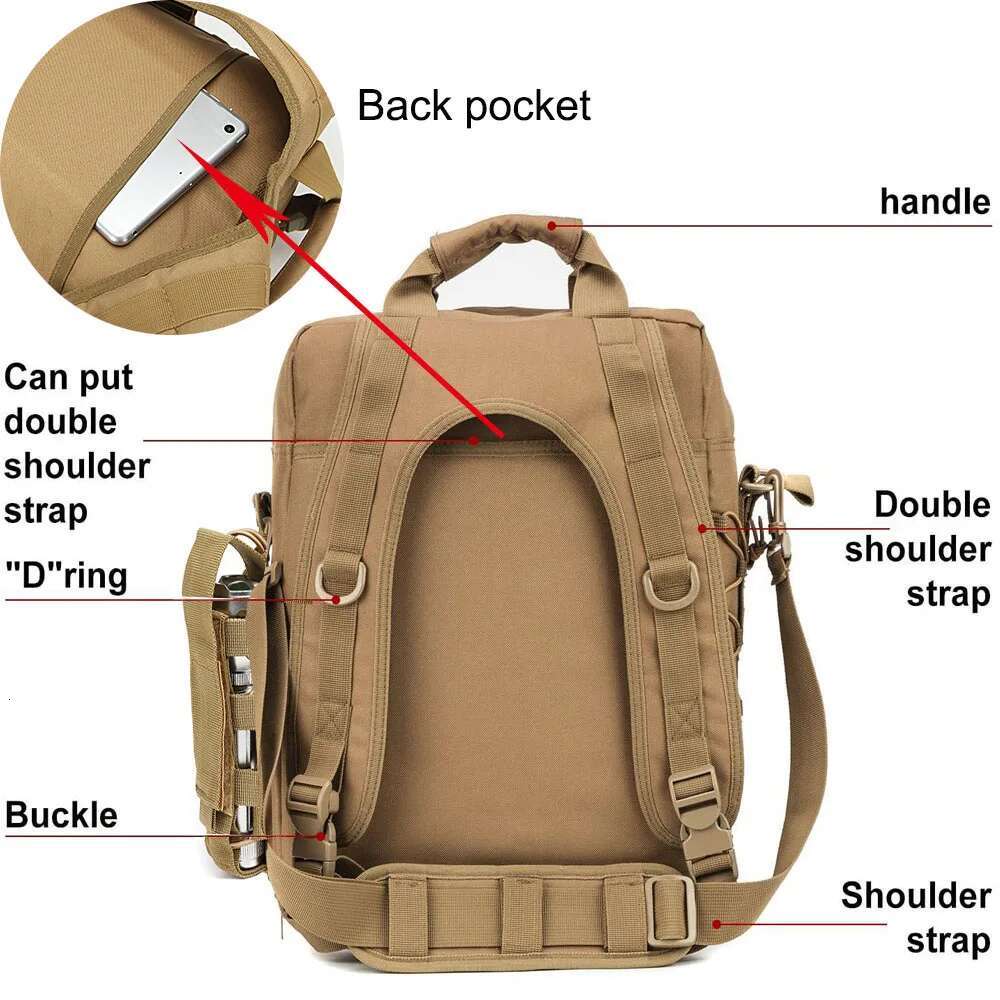 Outdoor Hunting Hiking Laptop Shoulder Bag Men Waterproof Canvas Nylon Sport Travel Trekking Camping Molle Backpack