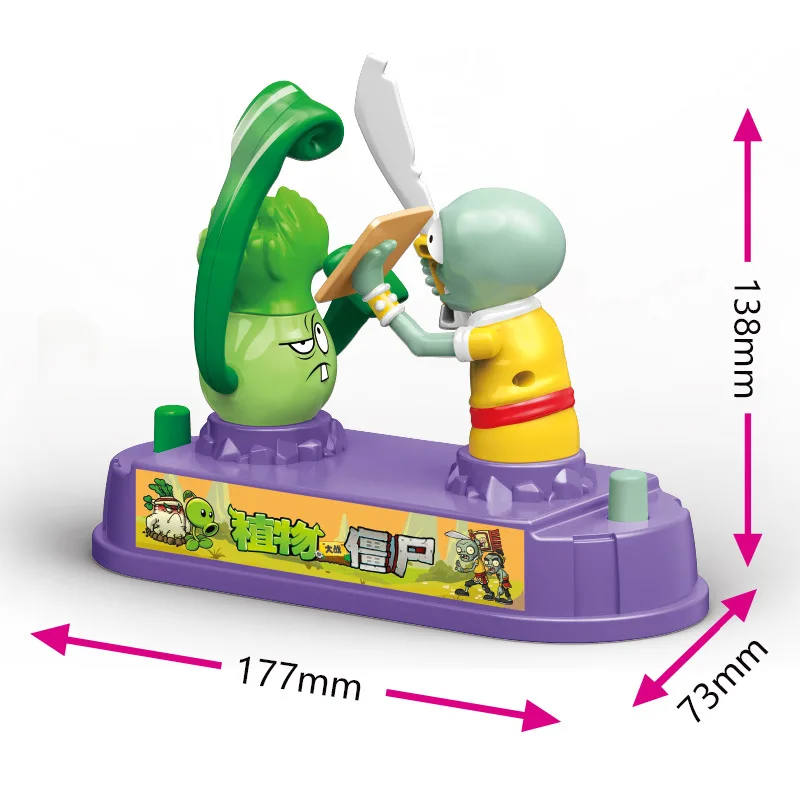 Plants Vs Zombies Licensed 2-Player Battle Arena Set Bulk Stock - Bonk Choy Vs Zombie Strategic Duel Game Interactive Family Toy Collection Kids Gift