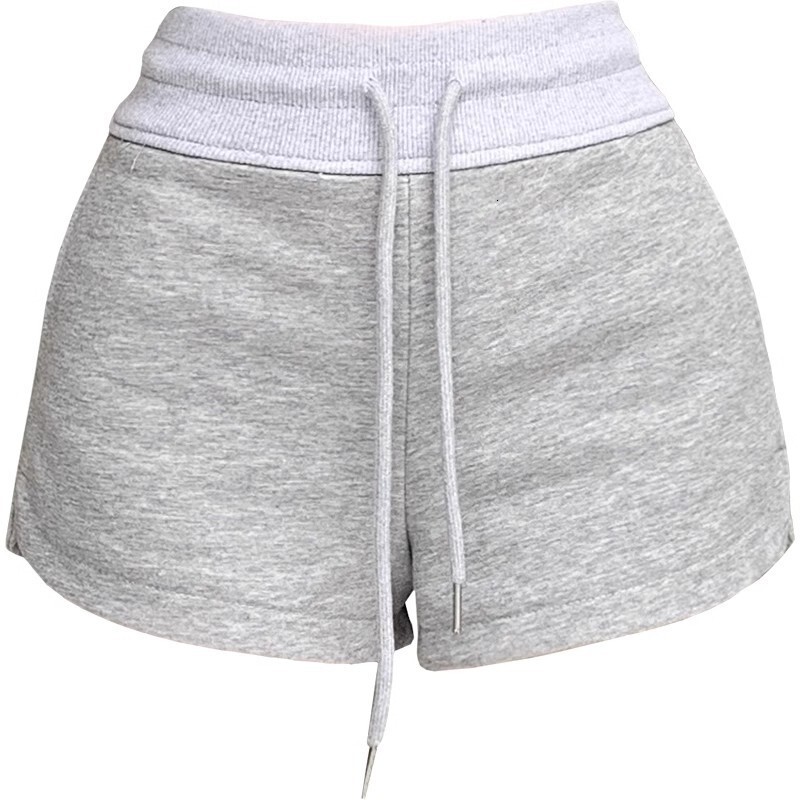 2025S Designer Shorts For Women Grey Drawstring Sports Shorts For Women In Summer Tall Waist Slim Fit Hip Hugging Design A Line Wide Leg Pants Beach P