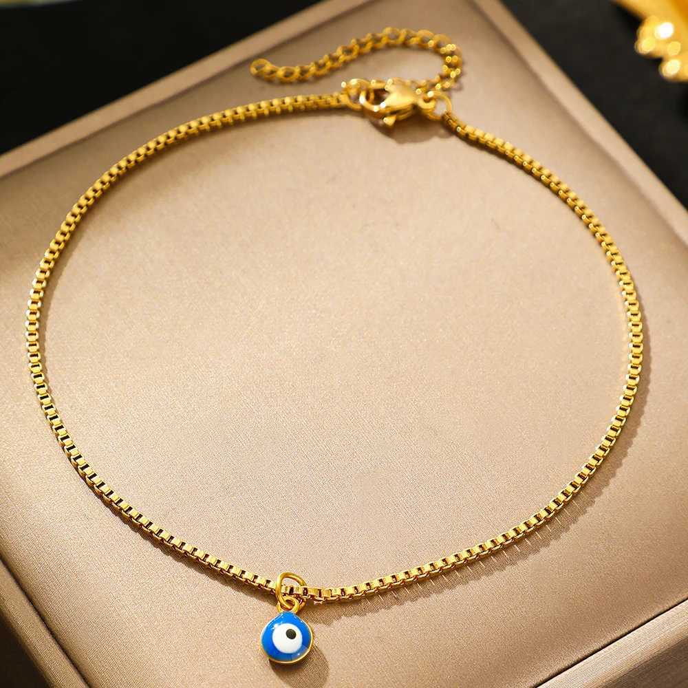 Stainless Steel anklet New personalized design Designs Acrylic Blue Eye Pendant subtlety anklet For Women Jewelry Party Gifts Z250408
