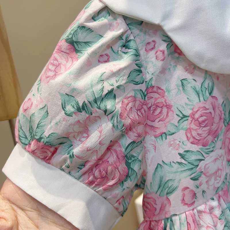 New Korean version of girls summer dress mother and daughter model dress parents childrens short sleeved princess dress S2548