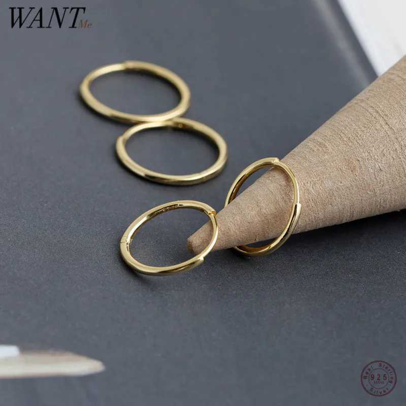 WANTME 925 Sterling Silver Fashion Simple Huggies Ear Buckle Accessories Minimalist Charm Ear Hoop Earrings for Women Jewelry Z250408