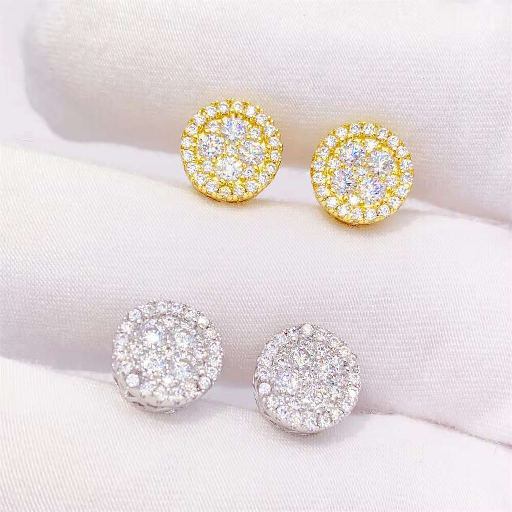 High Quality 18k Gold Plated 925 Sterling Silver Fashion Jewelry Luxury Vvs Moissanite Stud Earrings