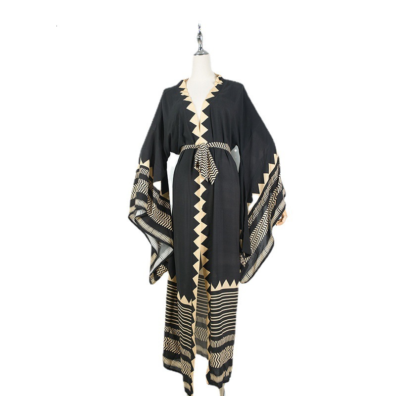 2022 Beach Bikini Swimsuit sunscreen suit printed rayon Bohemian coat blouse women