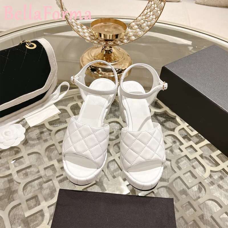 Women's Wedge Rhie Sandals One-E Strappy Suede Waterproof Platform Light Vintage Sweet Fish Mouth Open-Toe Heels