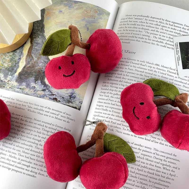 1Pc Kaii plush simulated cherry keychain toy stuffed toy keychain pendant backpack padlock decorative bag giftXJ250409